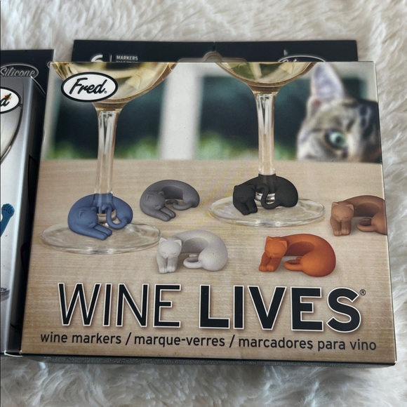 Wine Glass Charms 6 Wine Lives Charades Wine Markers NEW! - Picture 3 of 7